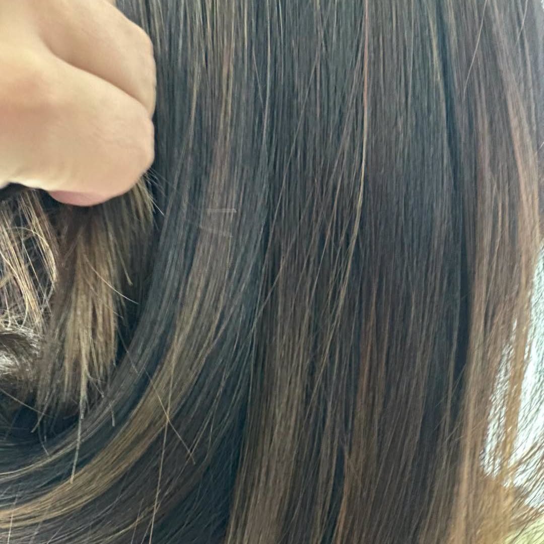 Balayage chocolat et miel, vu de près